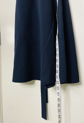 Scanlan Theodore Dress Size Small Crepe Knit Navy Polo A-line Midi With Belt - Picture 10 of 14
