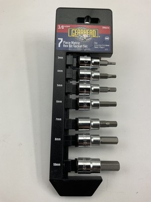 Gearhead GH8374 3/8'' Drive Metric Hex Bit Socket Set, 7-Piece