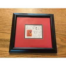 Disney Sorcerers Apprentice Mickey Mouse Framed Stamp Art COA Fantasia 1992