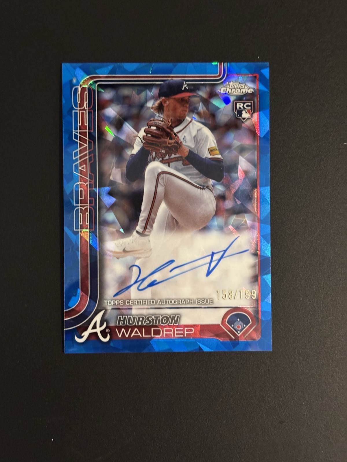2025 Topps Chrome Sapphire Hurston Waldrep Rookie Auto RC Rookie /199 Braves 🔥