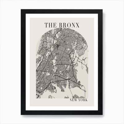 The Bronx New York Boho Minimal Arc gerahmtes Wandbild Poster Leinwanddruck Bild