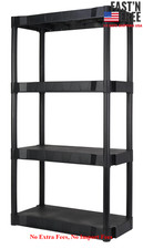 Hyper Tough Black Plastic 4-Tier 56.2" H x30"" W x 13.8" D, 280lb Total Capacity