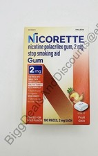Nicorette Fruit Chill Nicotine Gum 2mg 100 Count Exp 12/2028 SHIPS FAST