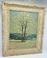 Antique oil painting framed Mid-1900's signed A. Kröger