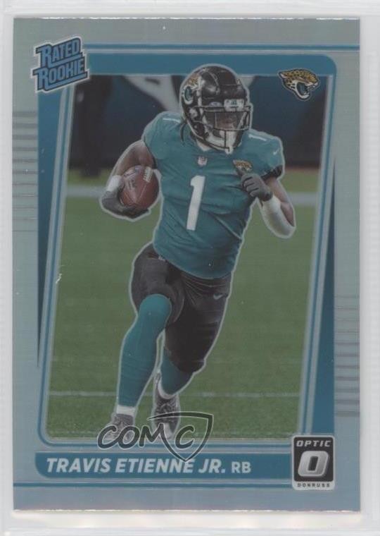 2021 Panini Donruss Rated Optic Holo Preview Travis Etienne Jr Rookie RC 5i2