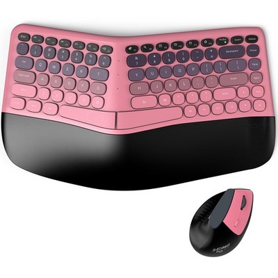 MOFII Wireless Ergonomic Keyboard and Mouse Combo, Split Curved Keyboard with...