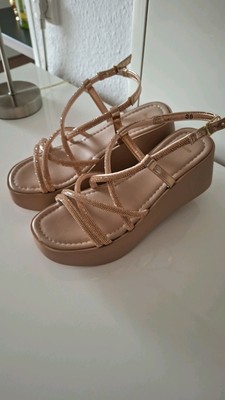 Damen Glitzer Keilsandalette 