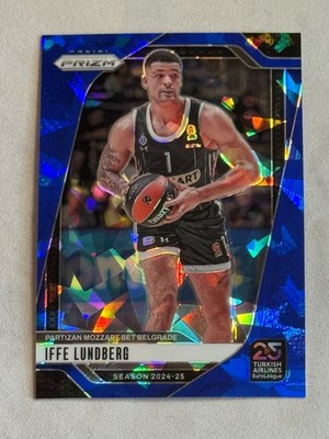 2024-25 Panini Prizm Euroleague Blue Ice Iffe Lundberg /125 #66 Partizan Mozzart