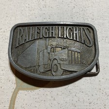 Vintage Raleigh Lights Belt Buckle Big Rig Semi Truck