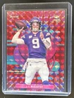 2025 Topps Finest JJ McCarthy Uncommon Red Geometric Refractor #/5 Vikings
