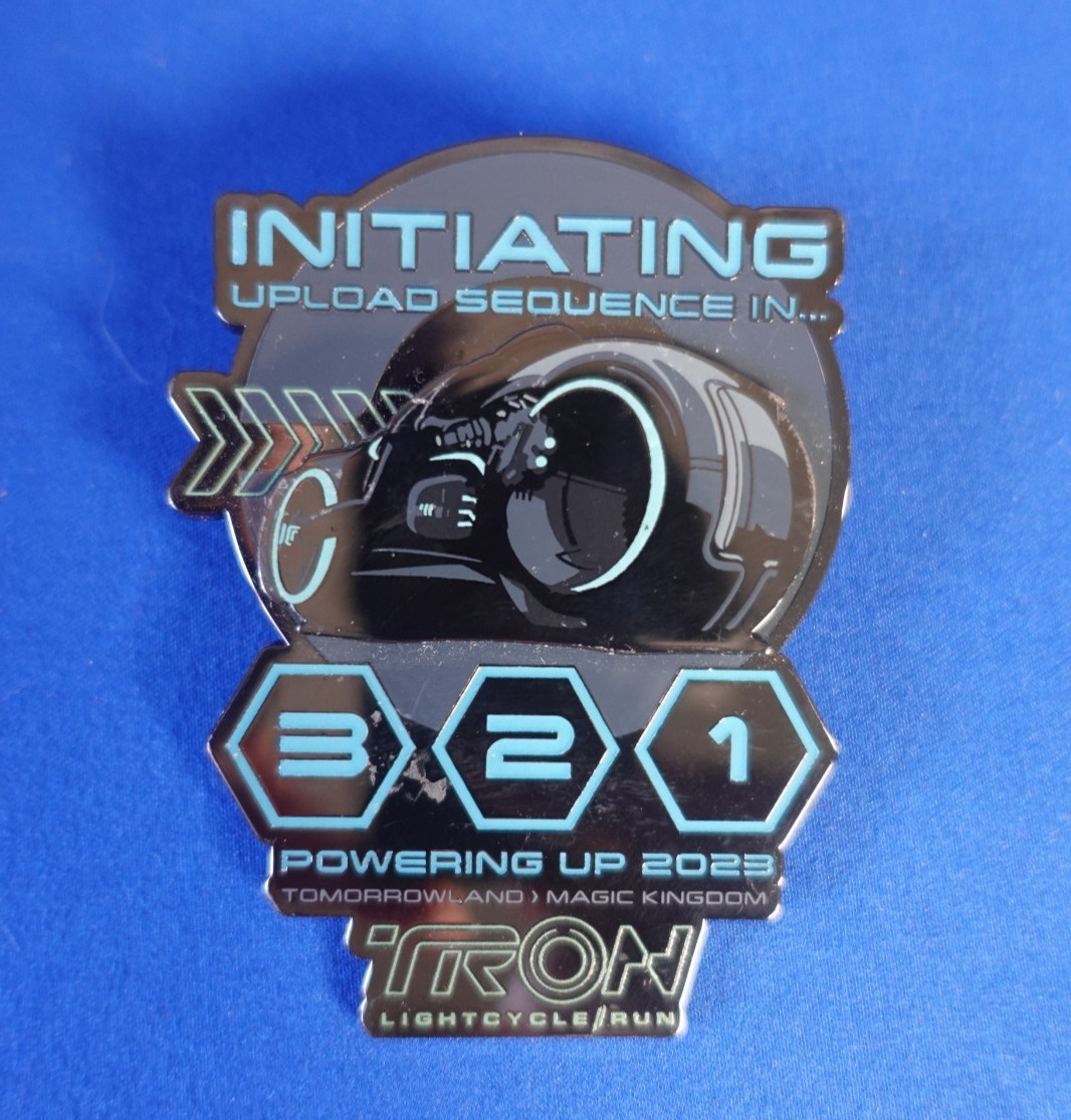 Disney Parks 2023 TRON Lightcycle Run Opening Day 3 2 1 Jumbo Pin LE 1000!