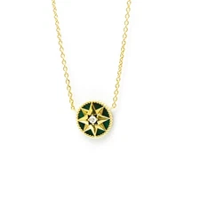 Christian Dior Rose Des Vents Necklace Yellow Gold (18K) Malachite Men,Women Fas