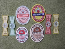 VINTAGE MARSTONS BEER LABELS (x 8) – BUCK’S BREWERY, LUTTERWORTH