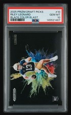 2025 Panini Prizm Draft Picks-Riley Leonard BLACK COLOR BLAST RC-SSP PSA 10💎