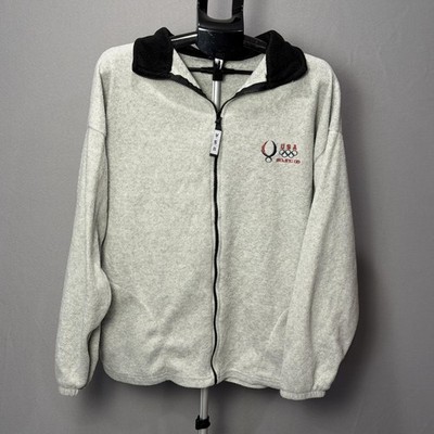 Team USA Jacket Mens 2XL Gray Beijing 2008 Olympics Fleece Full Zip Made USA