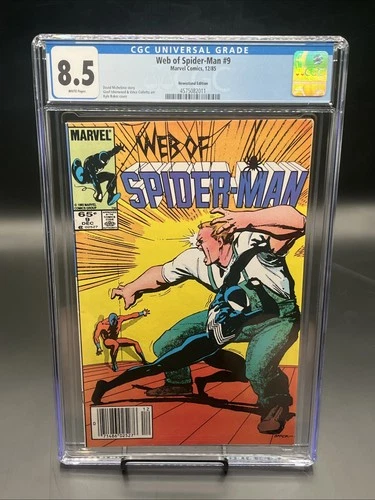 Web of Spider-Man #9 (Marvel Comics Dec 1985) CGC Graded 8.5 Newsstand variant