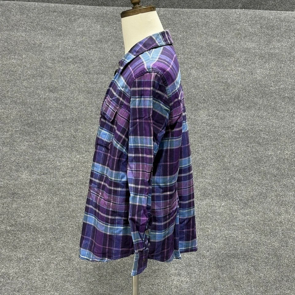 Chaqueta Chaps Para Hombre 2XL Púrpura Azul Franela a Cuadros Cremallera Bolsillos Frontales Cazadora Cuadros Foto 3 de 4