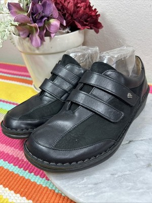 Finn Comfort Aachen Double Strap Orthopedic Black Leather Shoes Women s US 9/9.5