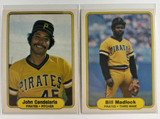 1982 Fleer John Candelaria #479 &amp; Bill Madlock #485 Pittsburgh Pirates Lot of 2