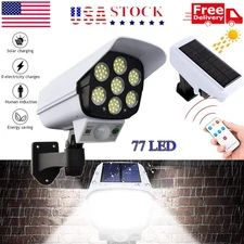 Solar Power Dummy Security Camera Fake Waterproof LED Light Surveillance Outdoor