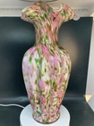 Fenton Vasa Murrhina Rose Pink & Aventurine Green 11" Vase Vintage