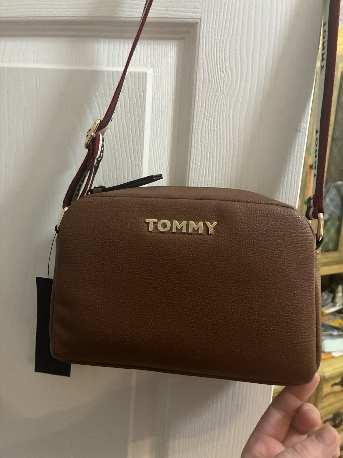 Tommy Hilfiger Women's Crossbody Bag/Purse Brown Faux Leather