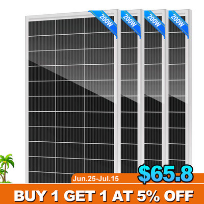 200W 400W 600W 800W Solar Panel Battery Charger 18BB N-Type RV Home Off-Grid PV