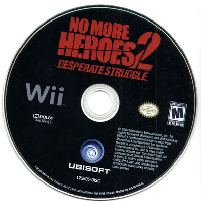 No More Heroes 2: Desperate Struggle (Nintendo Wii, 2010) Game Disc Only Tested