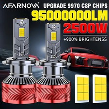 2500W H7 LED Headlight 4300K 6000K 2 Copper Tube CANBUS H1 H3 H4 Turbo Fog Lamp