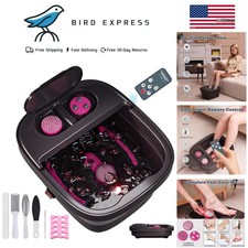 Collapsible Electric Foot Spa Bath Massager with Heat Bubbles Pedicure Attach...