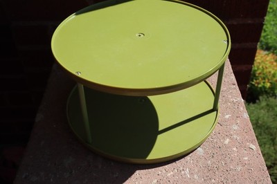 Sterilite 2 Tier Lazy Susan Avocado Green Turn Table Spice Rack Vintage