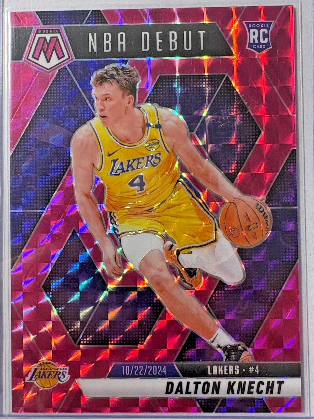 Dalton Knecht 2024-25 Panini Mosaic Mosaic Pink NBA Debut #264 Lakers /175