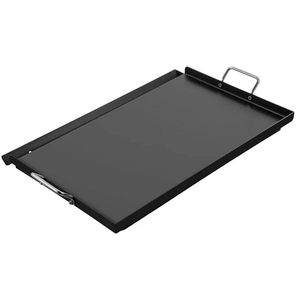 SKYSHALO Griddle Carbon Steel Flat Top Plate BBQ Gas Grill 2-Handle 16"x24"
