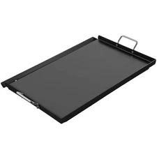 SKYSHALO Griddle Carbon Steel Flat Top Plate BBQ Gas Grill 2-Handle 16"x24"