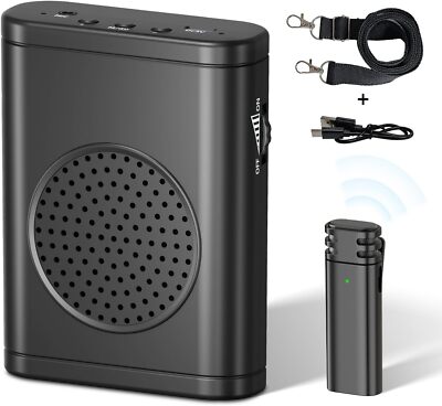 Moman S57 Voice Amplifier PA System with Wireless Lav Mic for Teachers Classroom