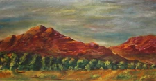 1971 Impressionist oil painting mountain landscape signed