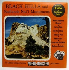 View-Master A486, Black Hills and Badlands Nat'l Monument, S4 Packet, 3 Reel Set