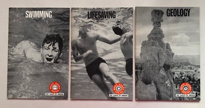 Boy Scouts of America LOT Of 3 Merit Badge Series Book Geology Swim  Vintage