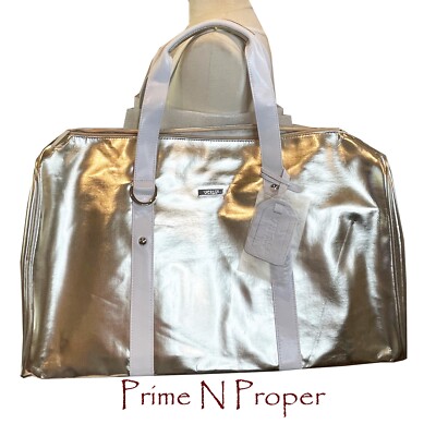Versace Parfums Gold Weekender Travel Bag Satchel Metallic w/Shoulder Strap &Bag