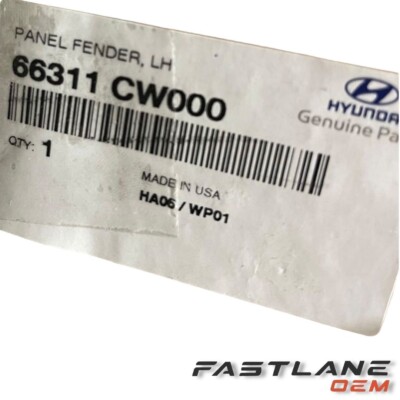 2022-2024 HYUNDAI TUCSON FENDER, LEFT, FRONT LEFT NEW OEM 66311