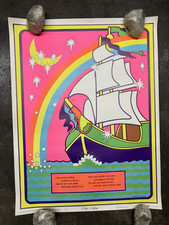 A Ship A sailing 1969 Robert Lewis  black light vintage poster C2673