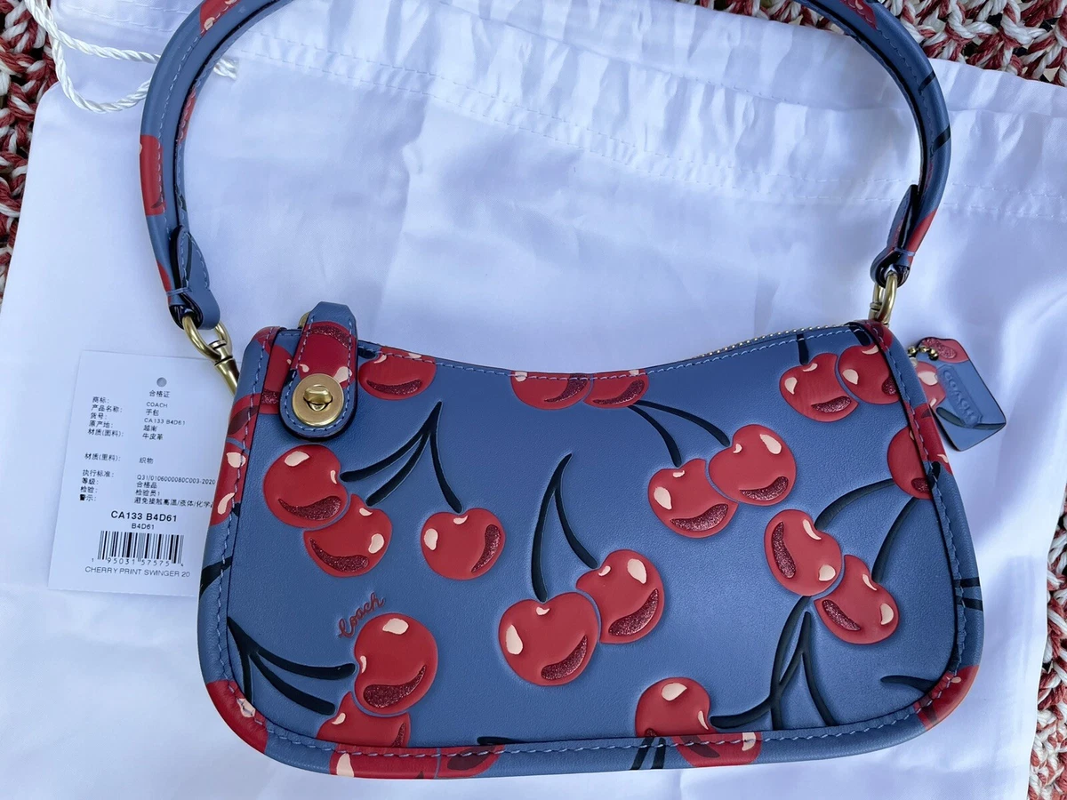 coach cherry purse blue