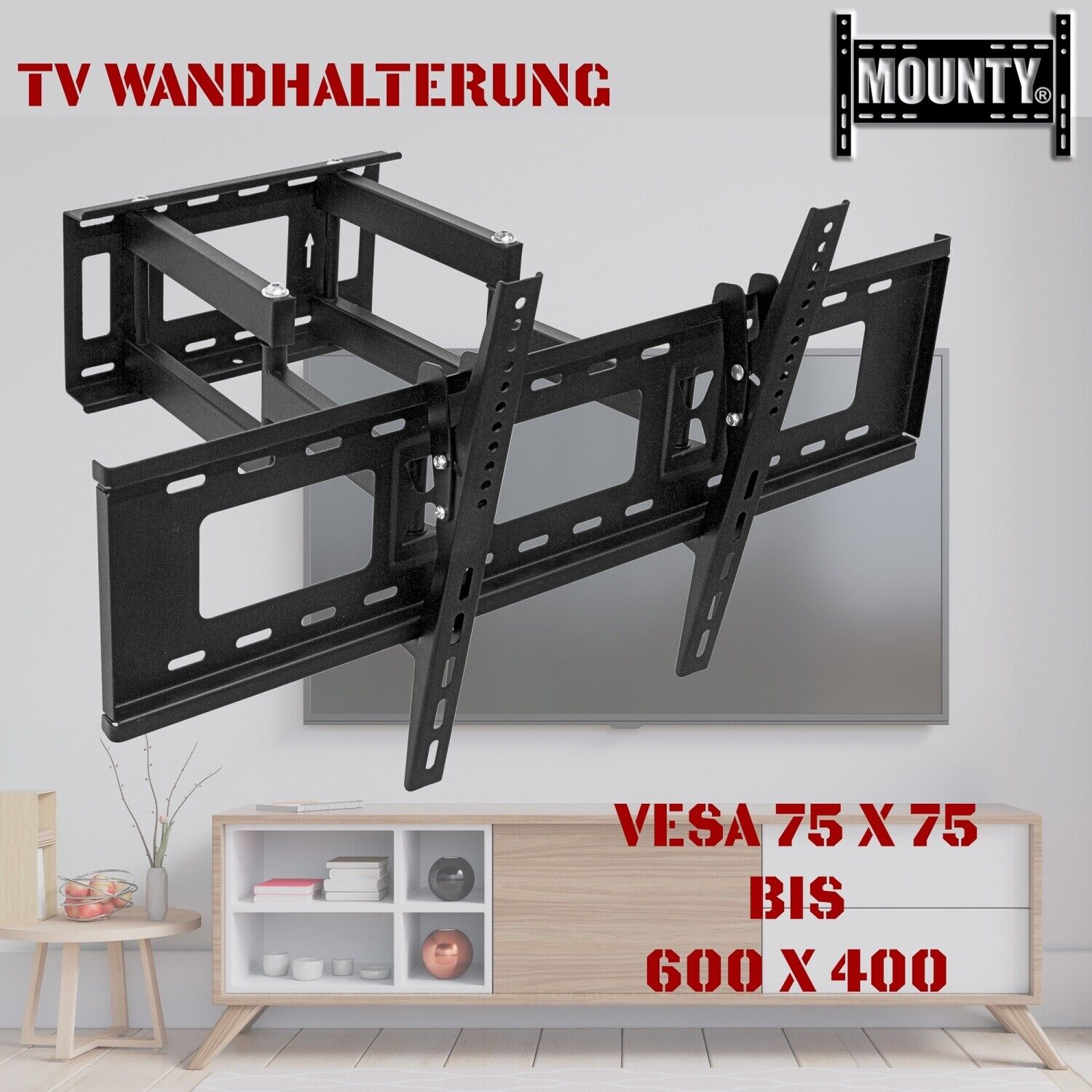 TV Wandhalterung LCD LED Fernseher Wandhalter 32-86 Zoll schwenkbar neigbar 65"