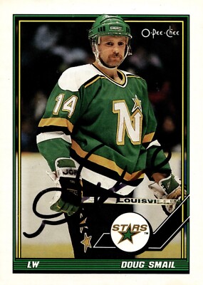Doug Smail - Signed 1991-92 O-Pee-Chee Card #334 - Minnesota North Stars