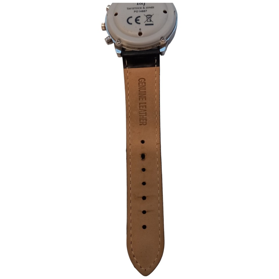 Tavistock & Jones Radio Controlled Talking Watch Leather Strap Analogue