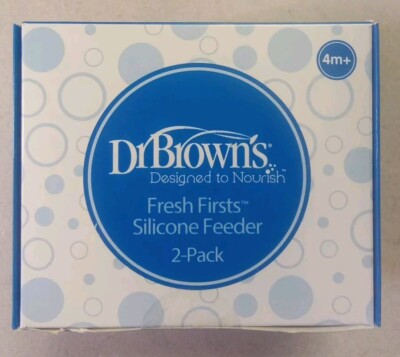 Dr.Brown's Designed To Nourish Fresh First Silicone Feeder 2 Pack, Mint & Grey