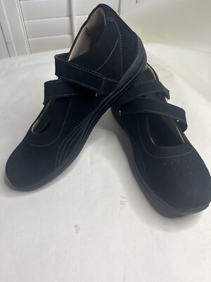 Drew Black Mary Jane Suede Leather Sandals Women's Size 9.5 N Diabetic Shoe