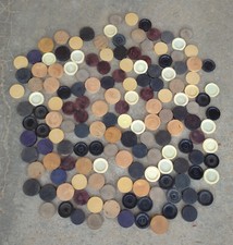 vintage lot vrac ancien pions bois et plastique jeux de dames