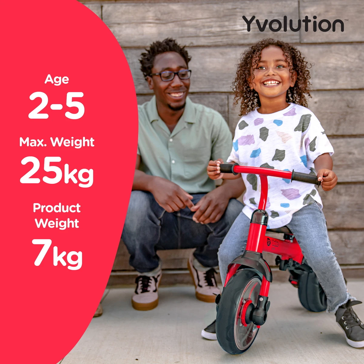Red Unisex Yvolution Velo Flippa 4 in 1 Trike to Balance Bike 2 5
