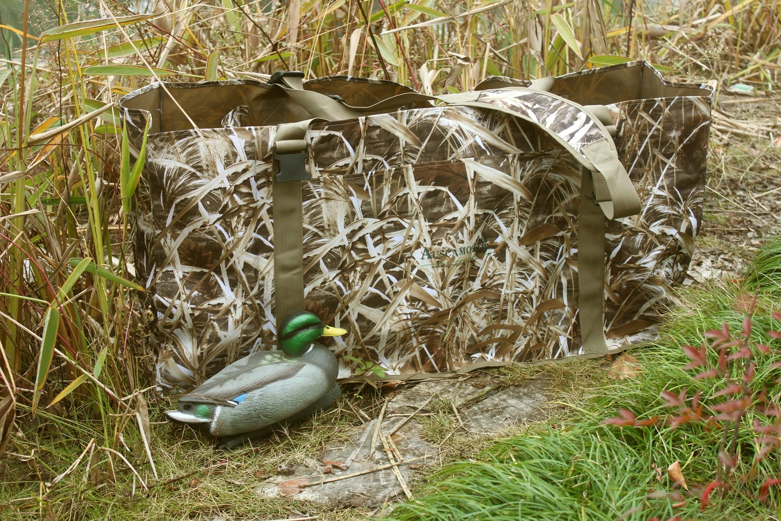 AUSCAMOTEK 12 Slot Duck Decoys Bag with Waterfowl Hunting Blind